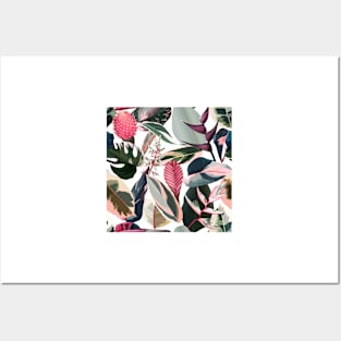 Chic and Modern Tropical Floral and Foliage Posters and Art